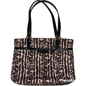 Authentic Beige & Leopard Coach shoulder bag